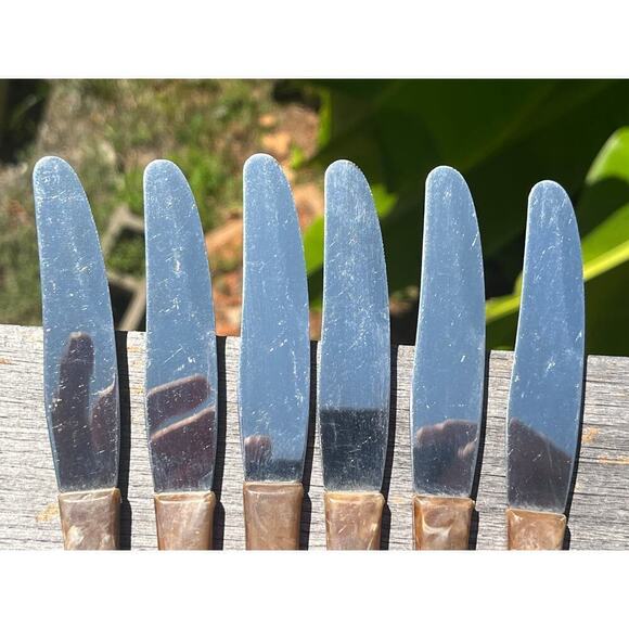 6 Vintage Flatware Bakelite? handle Knives. Duraset. stainless USA. Kitchen. - Picture 10 of 10